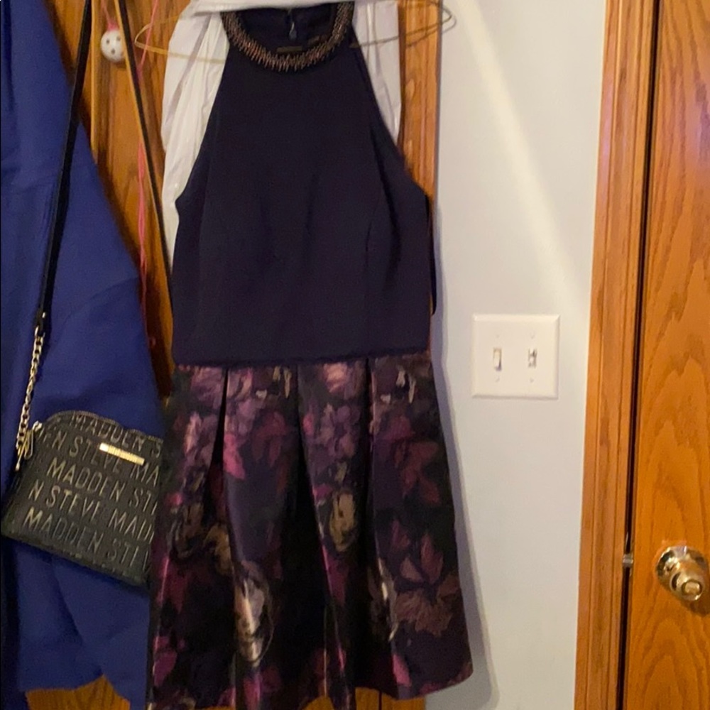 Dark blue floral dress